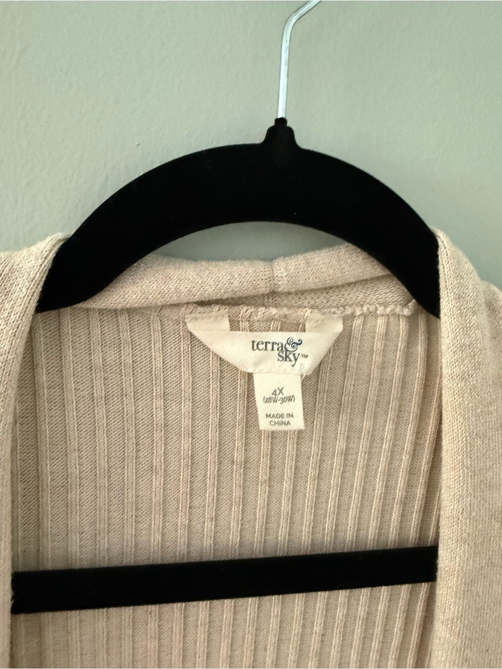 Terra & Sky Light Cream Ribbed Open-Front Cardigan - Picture 2 of 3